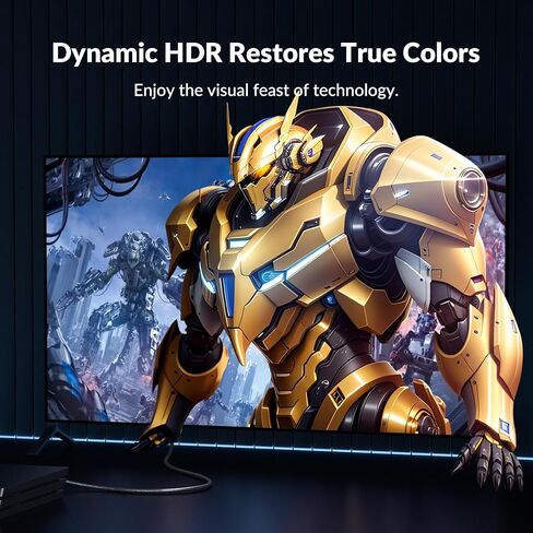 كابل HDMI [كابل HDMI HDMI 2.1 فائق السرعة 8K@60 هرتز | 4K @ 120 هرتز، سلك HDMI قصير مضفر متين بطول 3.2 قدم لشاشة الألعاب - قدرة عرض النطاق الترددي 48 جيجابت في الثانية in Saudi Arabia
