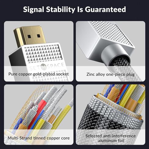 كابل HDMI [كابل HDMI HDMI 2.1 فائق السرعة 8K@60 هرتز | 4K @ 120 هرتز، سلك HDMI قصير مضفر متين بطول 3.2 قدم لشاشة الألعاب - قدرة عرض النطاق الترددي 48 جيجابت في الثانية in Saudi Arabia