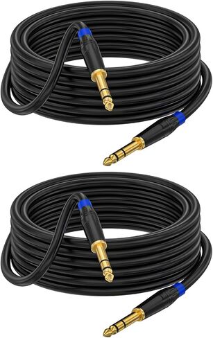 6.6 قدم (2 حزمة) 1/8 إلى 1/4 كابل ستيريو 6.35 ملم TRS إلى 6.35 ملم كابل صوت، كمبيوتر محمول، أجهزة المسرح المنزلي، مكبر الصوت ومكبرات الصوت in Kuwait