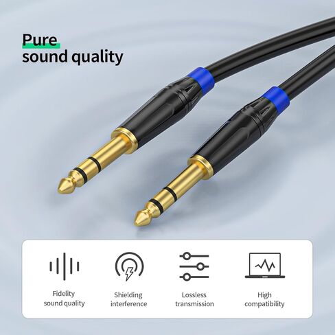 6.6 قدم (2 حزمة) 1/8 إلى 1/4 كابل ستيريو 6.35 ملم TRS إلى 6.35 ملم كابل صوت، كمبيوتر محمول، أجهزة المسرح المنزلي، مكبر الصوت ومكبرات الصوت in Kuwait