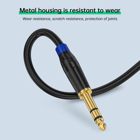 6.6 قدم (2 حزمة) 1/8 إلى 1/4 كابل ستيريو 6.35 ملم TRS إلى 6.35 ملم كابل صوت، كمبيوتر محمول، أجهزة المسرح المنزلي، مكبر الصوت ومكبرات الصوت in Kuwait