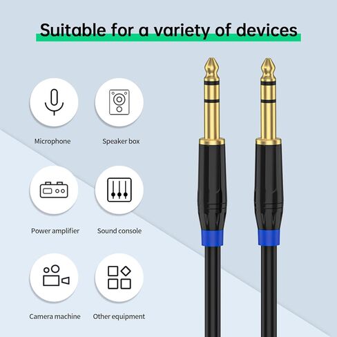 6.6 قدم (2 حزمة) 1/8 إلى 1/4 كابل ستيريو 6.35 ملم TRS إلى 6.35 ملم كابل صوت، كمبيوتر محمول، أجهزة المسرح المنزلي، مكبر الصوت ومكبرات الصوت in Kuwait