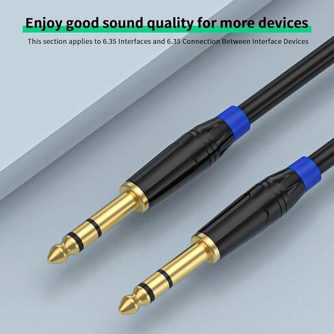 6.6 قدم (2 حزمة) 1/8 إلى 1/4 كابل ستيريو 6.35 ملم TRS إلى 6.35 ملم كابل صوت، كمبيوتر محمول، أجهزة المسرح المنزلي، مكبر الصوت ومكبرات الصوت in Kuwait