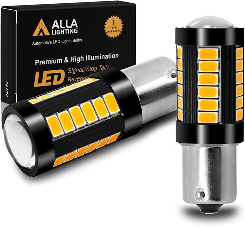 مصابيح Alla Lighting 2800lm BA15S 1156 LED، خلفية بيضاء احتياطية / إشارة / فرامل / ذيل / أضواء DRL 7506 P21W 1141 3497 1003 1073 199 2396 93 97 6000K زينون فائق السطوع 12 فولت 5730 33-SMD ترقية in Saudi Arabia