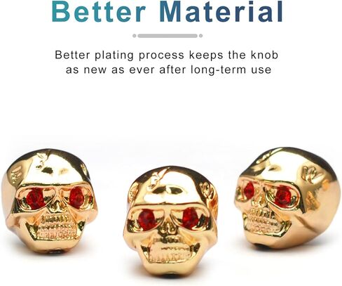 4 قطعة مقابض التحكم برأس الجمجمة المعدنية للجيتار الكهربائي أواني الجيتار لهجة التحكم في مستوى الصوت المقابض/أزرار الذهب in Kuwait