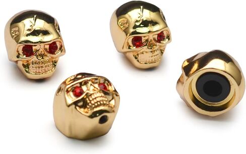 4 قطعة مقابض التحكم برأس الجمجمة المعدنية للجيتار الكهربائي أواني الجيتار لهجة التحكم في مستوى الصوت المقابض/أزرار الذهب in Kuwait