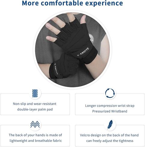 Aihoye Workout Gloves for Men and Women,Half-Finger Exercise Gloves,Fitness Gloves,Outdoor Sports Training Gloves, Non-Slip Wear-Resistant, Full Palm Protective in Kuwait