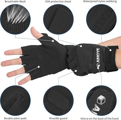 Aihoye Workout Gloves for Men and Women,Half-Finger Exercise Gloves,Fitness Gloves,Outdoor Sports Training Gloves, Non-Slip Wear-Resistant, Full Palm Protective in Kuwait