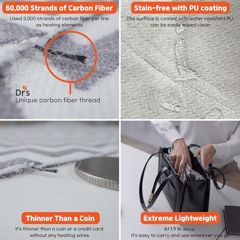 Drs. Electric Heating Pad Far Infrared 100% Carbon Heated Warm & Soft Cozy for Back Neck Shoulder Pain Relief, Smart Controller,Auto Shut Off, Adjustable Temperatures, EMF Free (Small) in Saudi Arabia