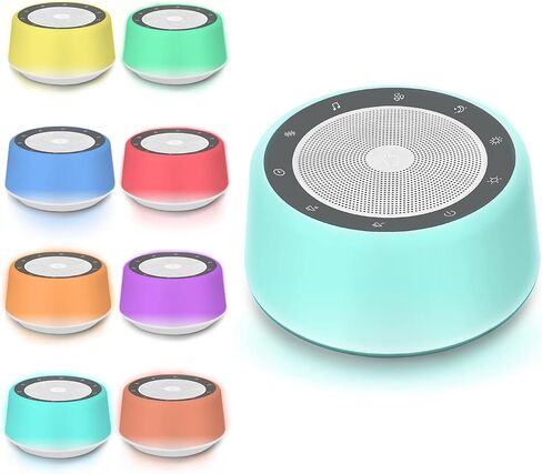 Nytpal White Noise Sleep Sound Machine for Baby/Adults, 7 Colors Night Light 30 Soothing Sounds, Adjustable Volume Levels or Brightness, 5 Memory Function Timers, Portable Rechargeable in Saudi Arabia