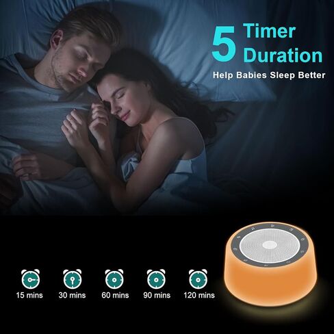 Nytpal White Noise Sleep Sound Machine for Baby/Adults, 7 Colors Night Light 30 Soothing Sounds, Adjustable Volume Levels or Brightness, 5 Memory Function Timers, Portable Rechargeable in Saudi Arabia