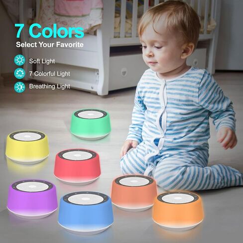 Nytpal White Noise Sleep Sound Machine for Baby/Adults, 7 Colors Night Light 30 Soothing Sounds, Adjustable Volume Levels or Brightness, 5 Memory Function Timers, Portable Rechargeable in Saudi Arabia