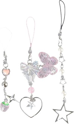 قلادة الهاتف ملحقات الهاتف كوريا الهاتف المفاتيح المرأة حقيبة فتاة السحر Y2K حزام الهاتف المحمول الوردي in Kuwait