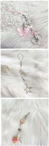 قلادة الهاتف ملحقات الهاتف كوريا الهاتف المفاتيح المرأة حقيبة فتاة السحر Y2K حزام الهاتف المحمول الوردي in Kuwait