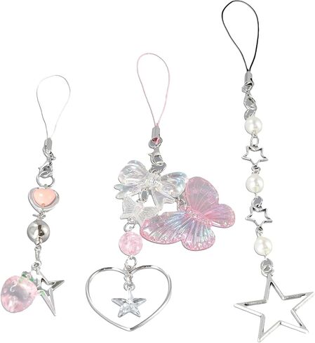 قلادة الهاتف ملحقات الهاتف كوريا الهاتف المفاتيح المرأة حقيبة فتاة السحر Y2K حزام الهاتف المحمول الوردي in Kuwait