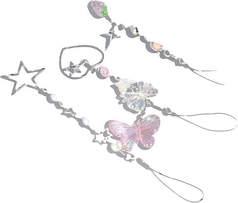 قلادة الهاتف ملحقات الهاتف كوريا الهاتف المفاتيح المرأة حقيبة فتاة السحر Y2K حزام الهاتف المحمول الوردي in Kuwait