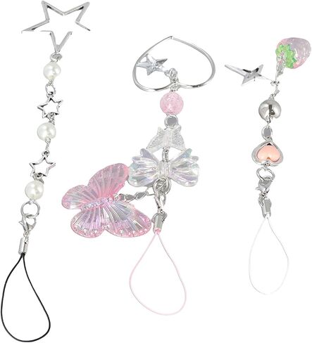 قلادة الهاتف ملحقات الهاتف كوريا الهاتف المفاتيح المرأة حقيبة فتاة السحر Y2K حزام الهاتف المحمول الوردي in Kuwait