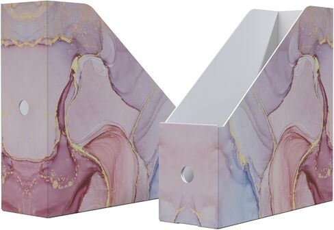 6 عبوات من حوامل المجلات، حامل ملفات مجلات من الرخام الوردي الفاخر للمكتب، منظم مجلد ملفات من الورق المقوى قابل للطي كحامل مجلد صناديق الكتب للمكتب أو المدرسة in Kuwait