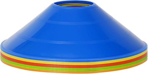 مجموعة مخاريط كرة القدم، مخاريط قرصية لتدريب خفة الحركة، علامة ميدانية لكرة القدم، كرة السلة، الرياضات الخارجية، علامات مخروطية، أحمر، برتقالي، أصفر، أخضر، أزرق، ألوان متنوعة - 10 قطع in Kuwait