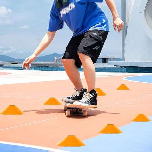 مجموعة مخاريط كرة القدم، مخاريط قرصية لتدريب خفة الحركة، علامة ميدانية لكرة القدم، كرة السلة، الرياضات الخارجية، علامات مخروطية، أحمر، برتقالي، أصفر، أخضر، أزرق، ألوان متنوعة - 10 قطع in Kuwait