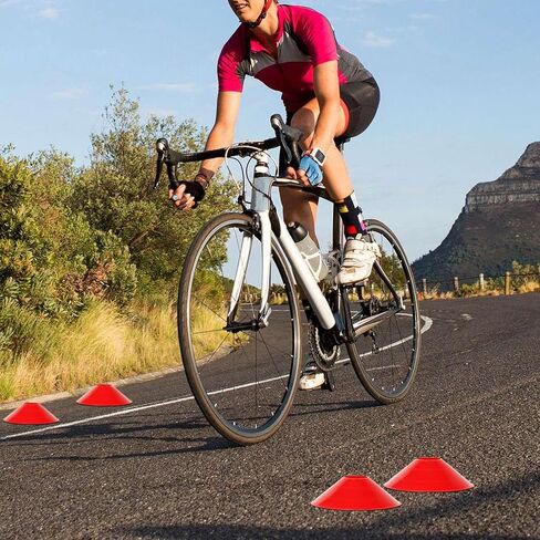 مجموعة مخاريط كرة القدم، مخاريط قرصية لتدريب خفة الحركة، علامة ميدانية لكرة القدم، كرة السلة، الرياضات الخارجية، علامات مخروطية، أحمر، برتقالي، أصفر، أخضر، أزرق، ألوان متنوعة - 10 قطع in Kuwait