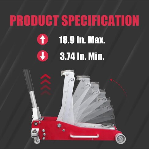 BIG RED AT830003XLUR مقبس جراج اقتصادي من الألومنيوم سريع الرفع منخفض الحجم، 3 طن (6000 رطل)، أزرق in Kuwait