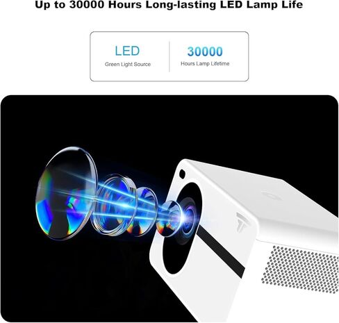 جهاز عرض مزود بواي فاي وبلوتوث، جهاز عرض منزلي محمول خارجي 1080 بكسل 12000 لتر، جهاز عرض واي فاي، جهاز عرض متوافق مع iOS/Android PC/TV Stick/HDMI/USB/AV in Kuwait