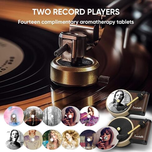 Car Freshener Air, Car Air Freshener Cover record Player Ventilation Clip, Music Gifts, 1pcs Car Vent Clip Air Diffuser With 10 PCS Refill Pads Air Freshener for Singer Best Fans Gift in Saudi Arabia