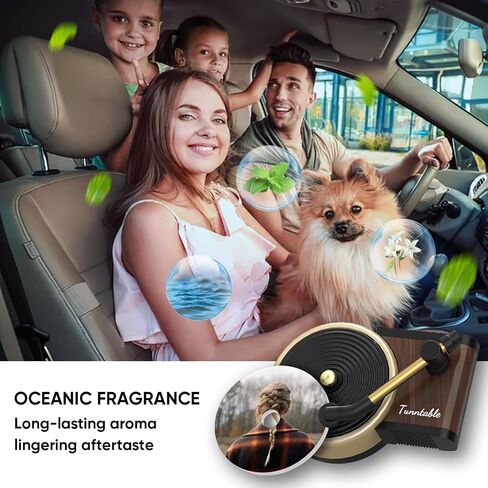 Car Freshener Air, Car Air Freshener Cover record Player Ventilation Clip, Music Gifts, 1pcs Car Vent Clip Air Diffuser With 10 PCS Refill Pads Air Freshener for Singer Best Fans Gift in Saudi Arabia