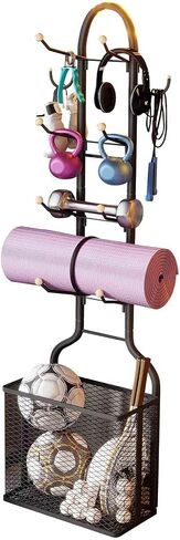 Sports Equipment Storage Rack, Carbon Steel Yoga mat Storage Rack, Gym Basketball Floor Standing Iron Art Rack in Saudi Arabia