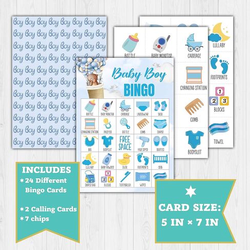 Bear Baby Shower Bingo Cards, Bearly Wait Baby Shower Games, Blue Bear Balloon Baby Shower Bingo Games, 24 Player Bingo Game Sets For Baby Shower, Gender Reveal Party, Outdoor Indoor Games, A003 in Saudi Arabia