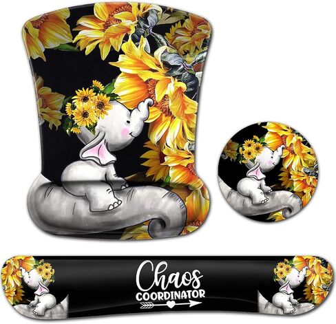 Mouse Pad with Wrist Support, Ergonomic Gel Mouse Pad Beautiful Flowers,Non-Slip Durable, Memory Foam Keyboard Wrist Rest, Suitable for Office Typing Games, Pink Hyacinths on Wood Panel in Saudi Arabia