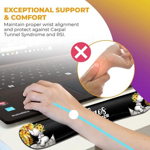 Mouse Pad with Wrist Support, Ergonomic Gel Mouse Pad Beautiful Flowers,Non-Slip Durable, Memory Foam Keyboard Wrist Rest, Suitable for Office Typing Games, Pink Hyacinths on Wood Panel in Saudi Arabia