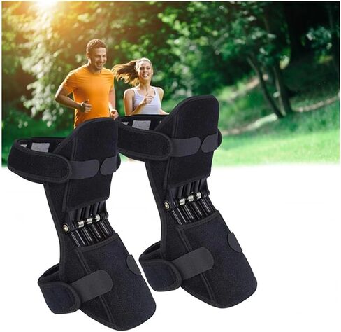 وسادات الركبة لدعم المفاصل (محدثة) - وسادات تثبيت الركبة لرفع الطاقة - معزز قوي لحماية الركبة بقوة زنبركية - دعامة دعم للركبة قابلة للتنفس وغير قابلة للانزلاق للرجال والنساء للتسلق، in Kuwait