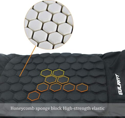 وسادات ضغط للركبة من EULANT Hexpad، واقي الركبة لحارس المرمى وأكمام الساق الواقية لكرة السلة واليوجا وكرة القدم والجري والكرة الطائرة والجري، مقاومة للصدمات ومضادة للانزلاق، إصدار طويل، M... in Kuwait