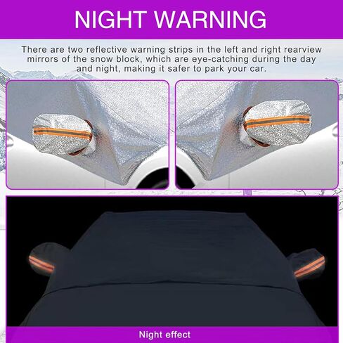 1 PC Car Windproof Guard, Windshield Sunshade Cover, 93.7" x 66.53" Snow Cover, Thick Automotive Protection Cover, Frost Cover, Universal for Most Cars, Trucks, SUVs (Silver) in Saudi Arabia