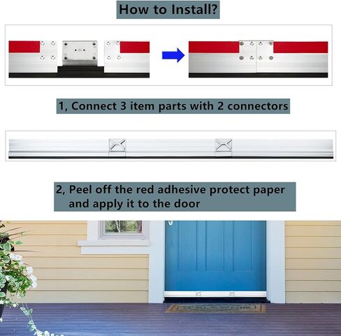 سدادة باب معدنية مقاس 42 بوصة أسفل شريط ختم الفأرة من الألومنيوم مانع الضوضاء مع ممسحة مطاطية، بني in Kuwait