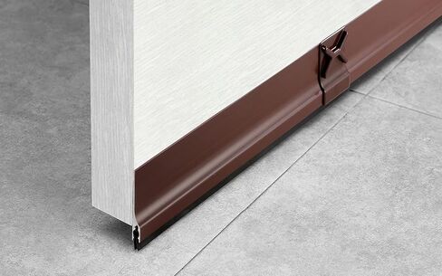 سدادة باب معدنية مقاس 42 بوصة أسفل شريط ختم الفأرة من الألومنيوم مانع الضوضاء مع ممسحة مطاطية، بني in Kuwait