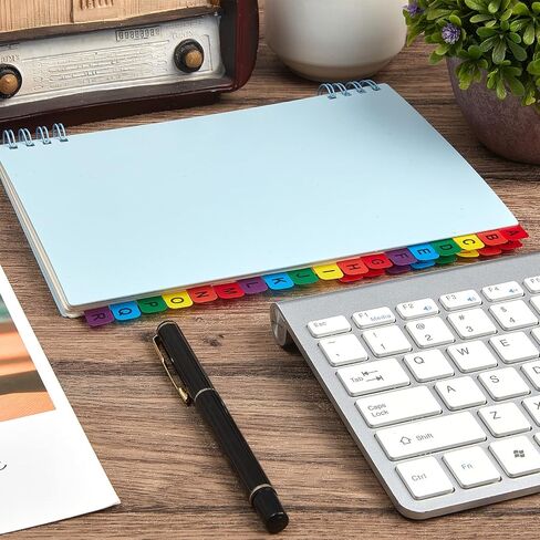416 قطعة من فواصل علامات التبويب A-Z لـ 3 مجلدات حلقية، علامات تبويب متعددة الألوان، علامات تبويب أبجدية، جدول محتويات قابل للتخصيص، فواصل فهرس، مقسم مجلد أبجدي لمجلد دفتر عناوين صفحة الملف in Saudi Arabia