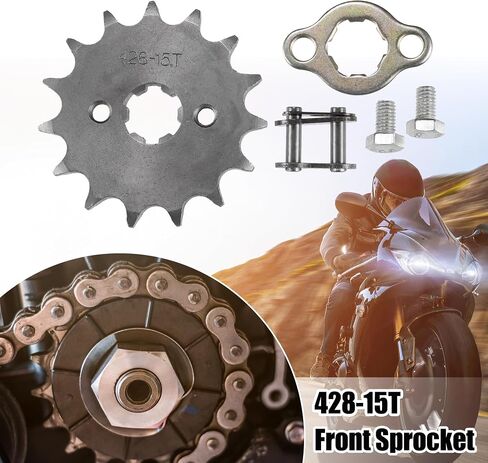 uxcell 1 Set 428 15T 17mm Motorcycle Front Engine Sprocket for 50cc 70cc 90cc 110cc 125cc Dirt Pit Bike Mini Bike ATV in Saudi Arabia