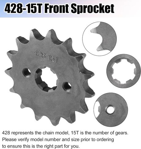 uxcell 1 Set 428 15T 17mm Motorcycle Front Engine Sprocket for 50cc 70cc 90cc 110cc 125cc Dirt Pit Bike Mini Bike ATV in Saudi Arabia