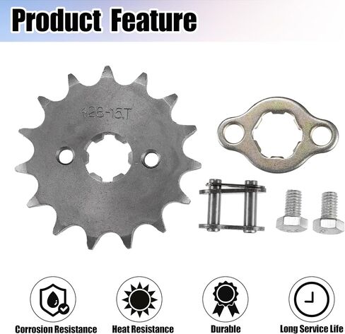 uxcell 1 Set 428 15T 17mm Motorcycle Front Engine Sprocket for 50cc 70cc 90cc 110cc 125cc Dirt Pit Bike Mini Bike ATV in Saudi Arabia