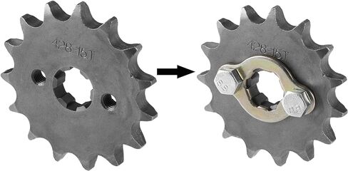 uxcell 1 Set 428 15T 17mm Motorcycle Front Engine Sprocket for 50cc 70cc 90cc 110cc 125cc Dirt Pit Bike Mini Bike ATV in Saudi Arabia