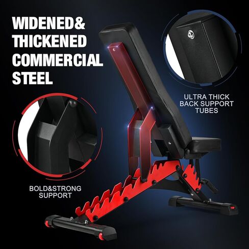 مقعد رفع الأثقال، مقاعد تدريب القوة شديدة التحمل وقابلة للتعديل لتمرين الجسم بالكامل، مقعد صالة الألعاب الرياضية متعدد الأغراض وقابل للطي ومنحدر in Kuwait