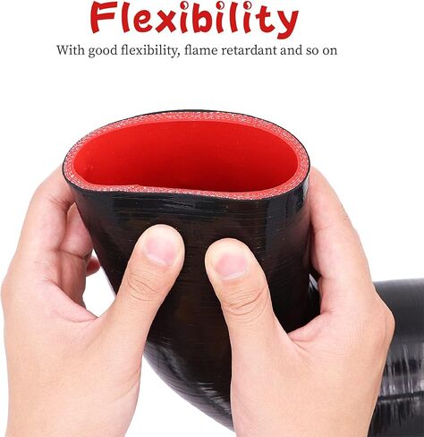 خرطوم سيليكون عالمي 3 بوصة (76 مم) 4 طبقات 90 درجة للكوع المخفض لأنابيب التوربو/المبرد الداخلي/أنابيب السحب، الطول 102 مم، السمك 5 مم مع مشبكين على شكل حرف T in Kuwait