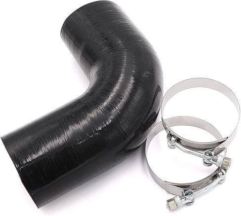 خرطوم سيليكون عالمي 3 بوصة (76 مم) 4 طبقات 90 درجة للكوع المخفض لأنابيب التوربو/المبرد الداخلي/أنابيب السحب، الطول 102 مم، السمك 5 مم مع مشبكين على شكل حرف T in Kuwait