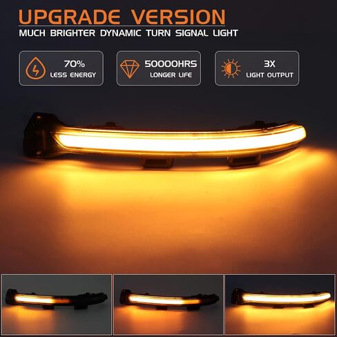 Dynamic LED Turn Signal Light Sequential Side Mirror Indicator Marker Flowing Blinker for VW Golf MK7 7.5 VII GTI R GTD TSI 2015+, Smoked Lens in Saudi Arabia
