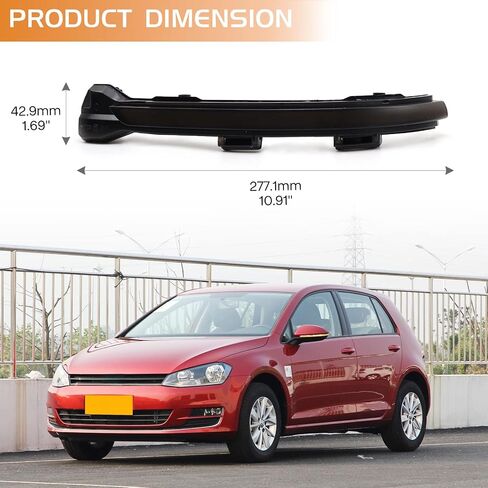 Dynamic LED Turn Signal Light Sequential Side Mirror Indicator Marker Flowing Blinker for VW Golf MK7 7.5 VII GTI R GTD TSI 2015+, Smoked Lens in Saudi Arabia