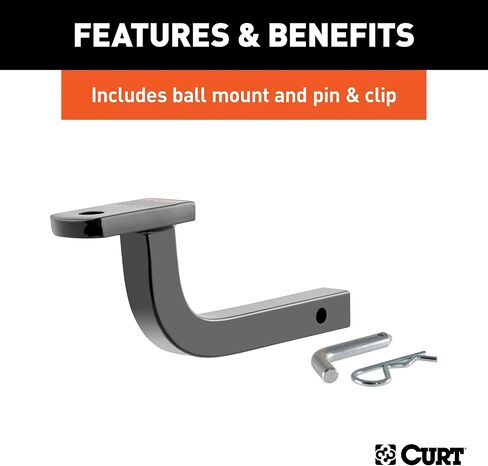 CURT 122333 Class 2 Trailer Hitch with Ball Mount, 1-1/4-Inch Receiver, Compatible with Select Buick LeSabre, Oldsmobile 88, Pontiac Bonneville in Saudi Arabia