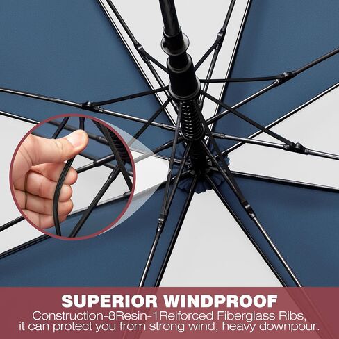 Golf Umbrella Windproof 51/54/62/68 Inch - Extra Large Golf Umbrellas Automatic - Oversized Heavy Duty Umbrella Double Canopy - Golf Push Cart Umbrella for Mens Women in Saudi Arabia